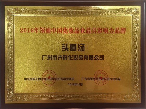 2016年领袖中国化妆品业最具影响力品牌