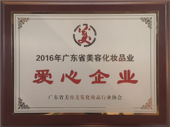 2016年广东省美容化妆品业爱心企业